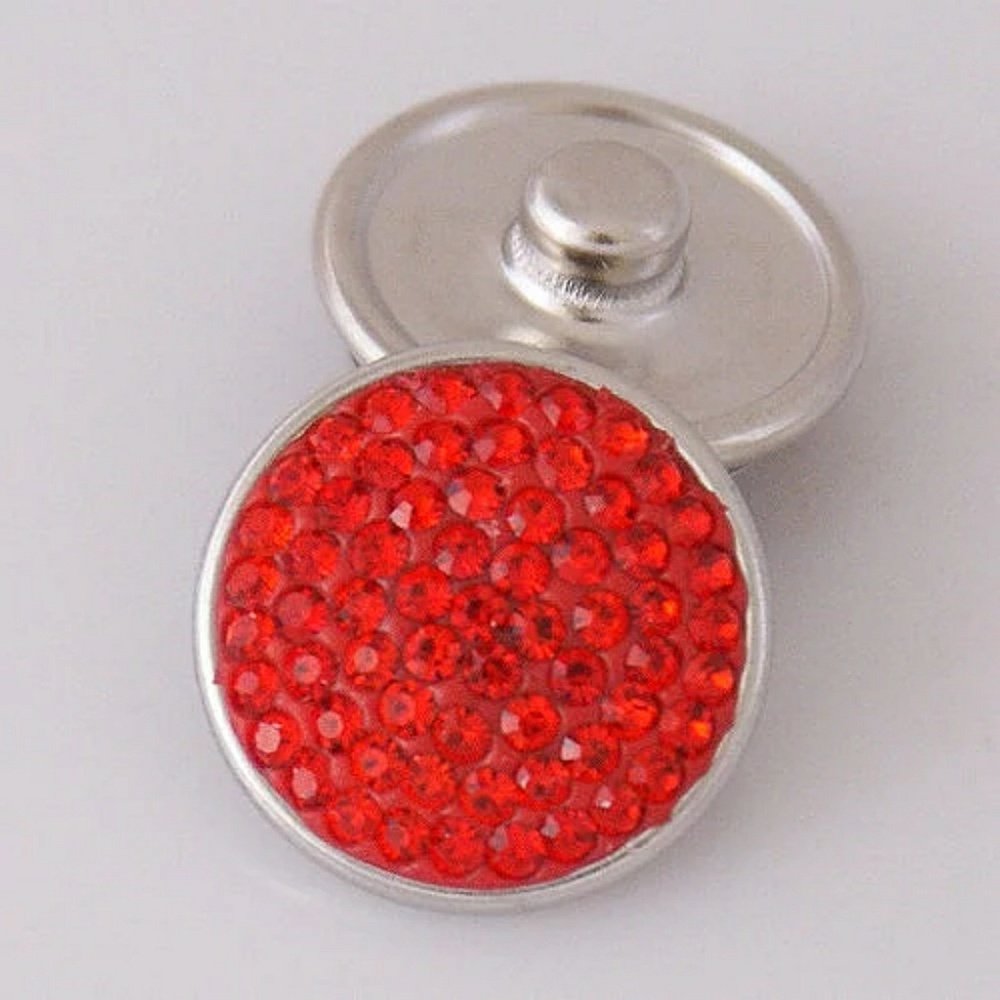 Red Rhinestones Snap Button